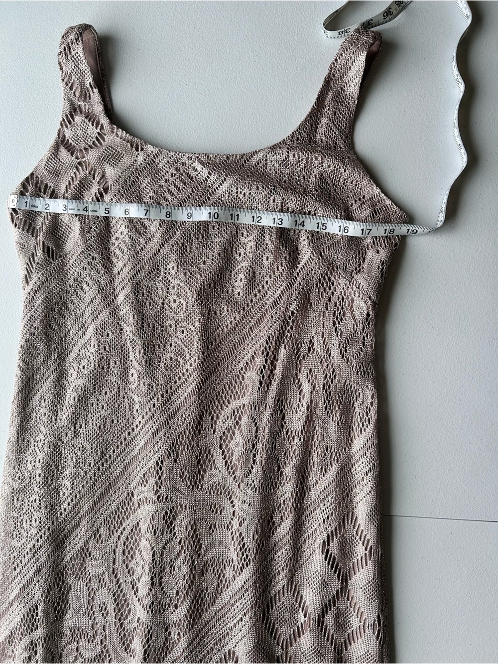 Vintage 90s S.L. Fashions Metallic Crochet Lace & Chiffon Cape 2-Piece Dress Set - Picture 10 of 15